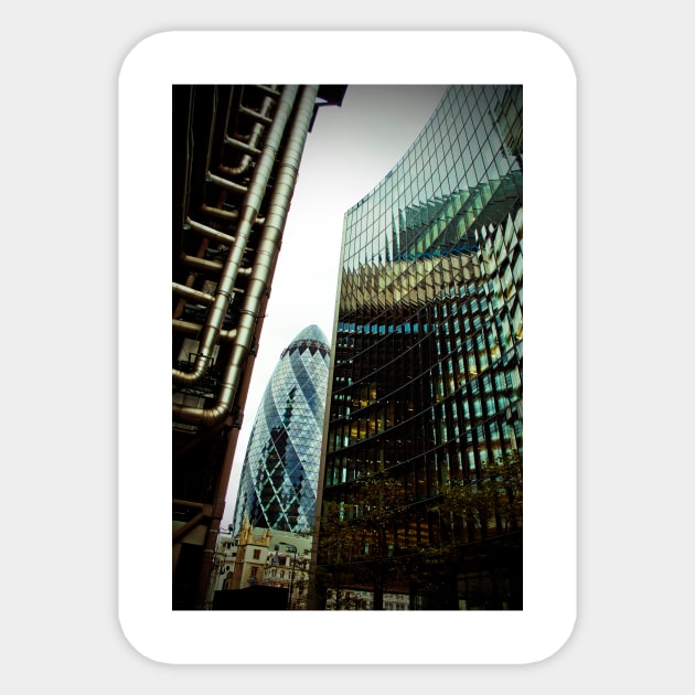 30 St Mary Axe The Gherkin London England Sticker by AndyEvansPhotos